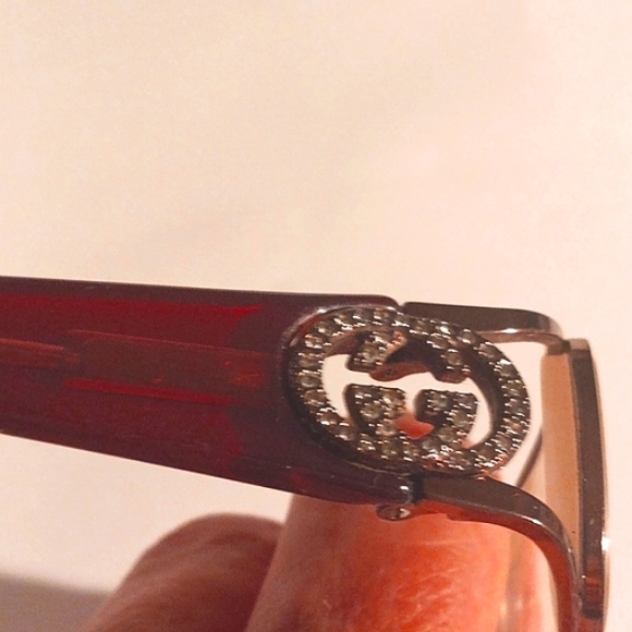 Vintage Gucci GG Women's Brownish  Bronze Eyeglasses Frames with Rhinestones - Picture 11 of 12